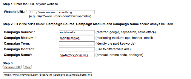 Google URL builder