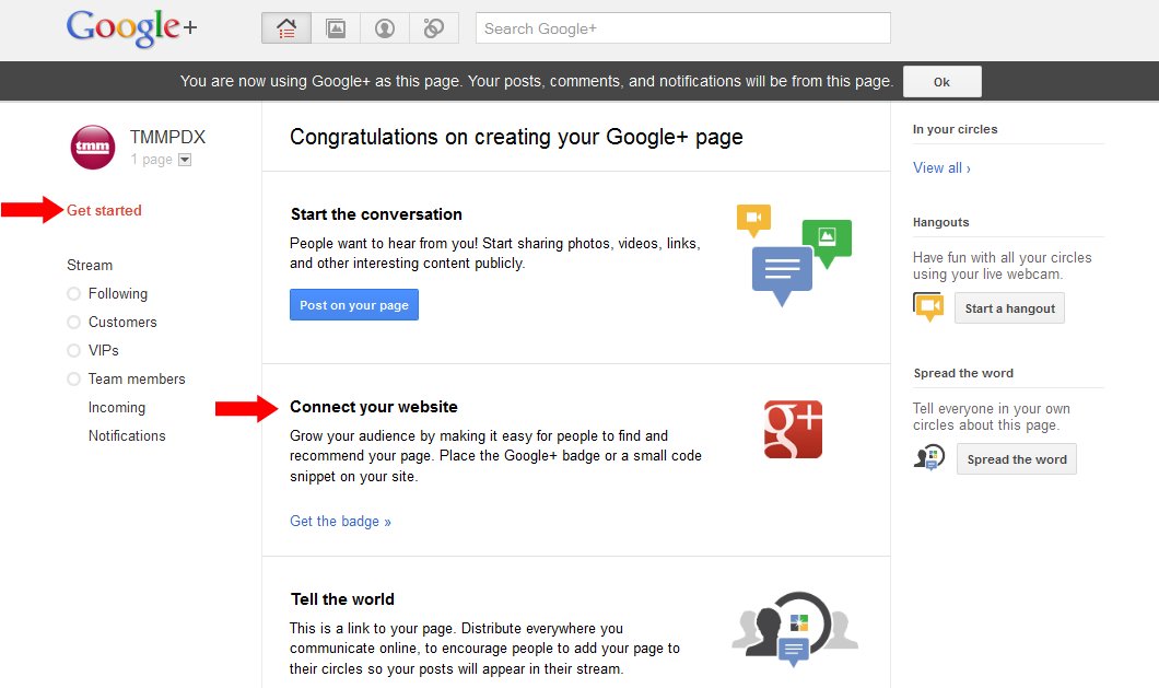 connect Connect your website to your Google+ page by using the code generated in your account.