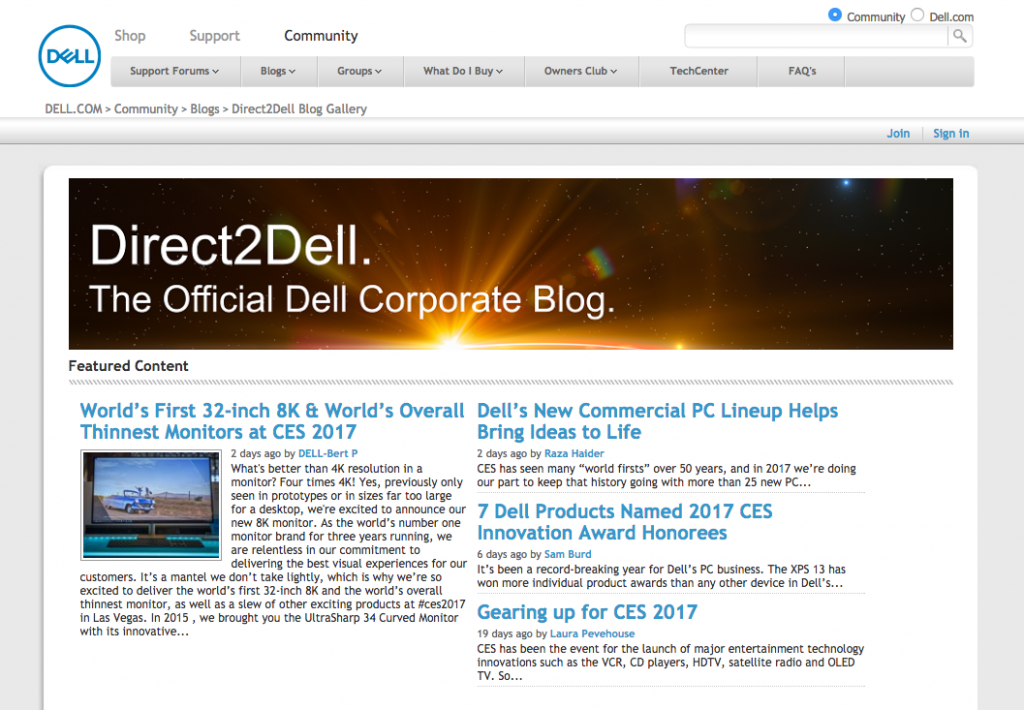 Direct2Dell Dell Corporate Blog